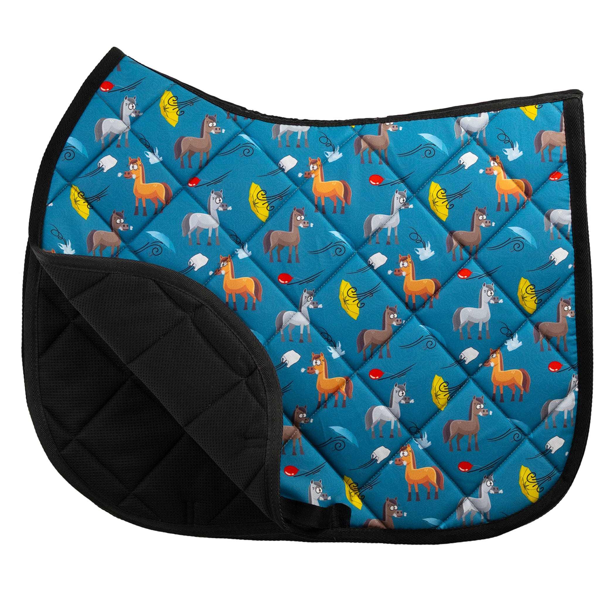 Spring Scaries Saddle Pad Full size with cushy quilting and playful design by Dreamers & Schemers