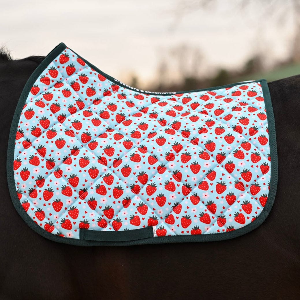 dreamers & schemers Saddle Pad Strawberry Saddle Pad equestrian boot socks boot socks thin socks riding socks pattern socks tall socks funny socks knee high socks horse socks horse show socks