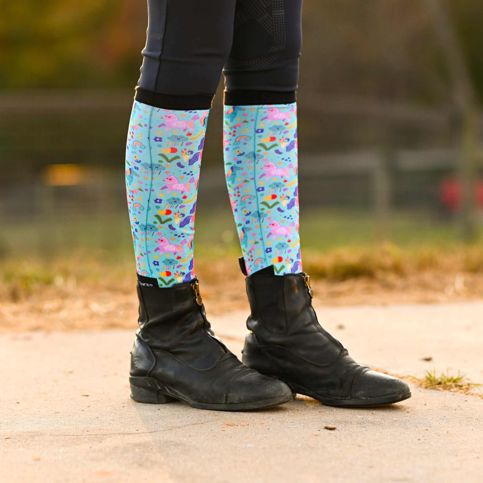 dreamers & schemers Youth Pair & a Spare Summer Camp Youth Pair & a Spare Socks equestrian boot socks boot socks thin socks riding socks pattern socks tall socks funny socks knee high socks horse socks horse show socks