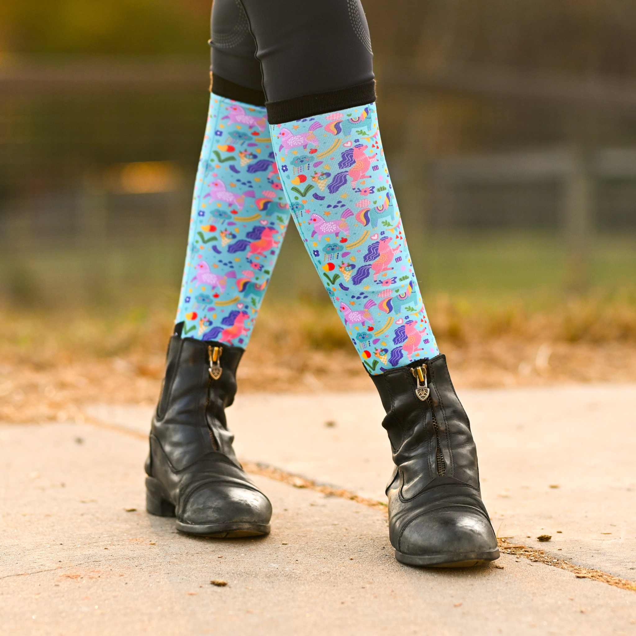 dreamers & schemers Youth Pair & a Spare Summer Camp Youth Pair & a Spare Socks equestrian boot socks boot socks thin socks riding socks pattern socks tall socks funny socks knee high socks horse socks horse show socks