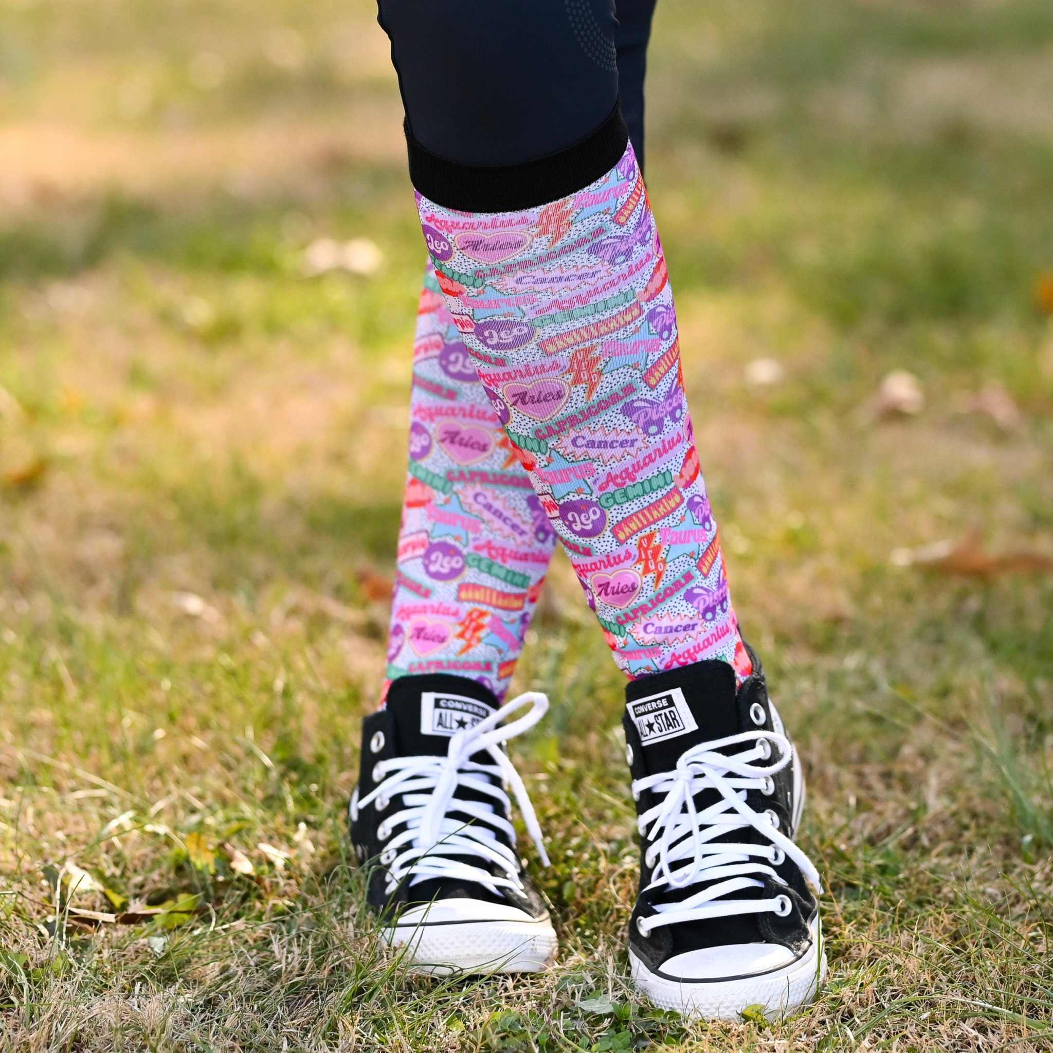 dreamers & schemers Pair & A Spare Sun Signs  Pair & a Spare Socks equestrian boot socks boot socks thin socks riding socks pattern socks tall socks funny socks knee high socks horse socks horse show socks