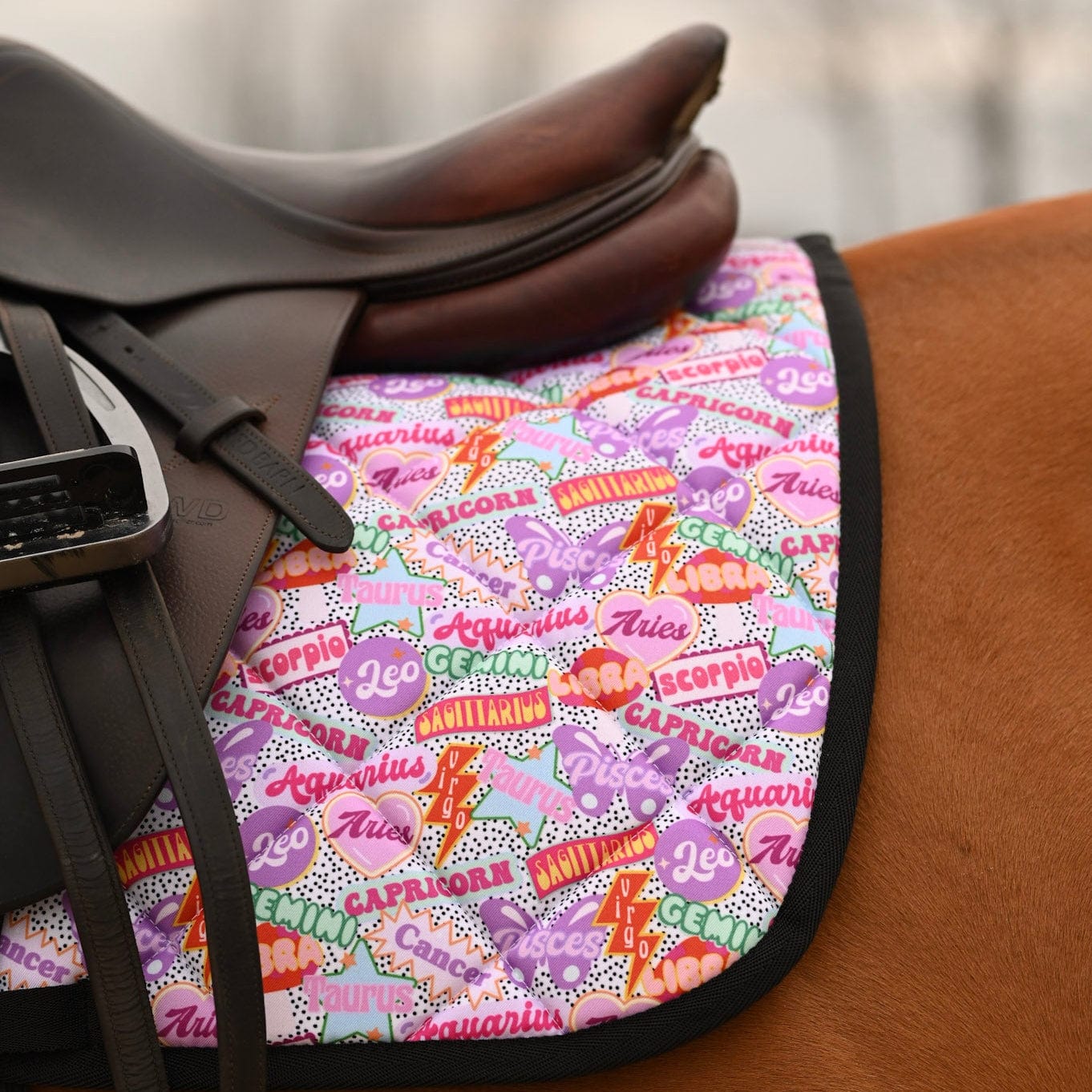 dreamers & schemers Saddle Pad Sun Signs Saddle Pad equestrian boot socks boot socks thin socks riding socks pattern socks tall socks funny socks knee high socks horse socks horse show socks