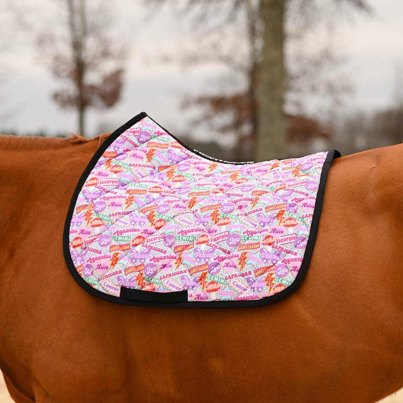 Dreamers & Schemers Sun Signs Saddle Pad – patterned saddle pad, equestrian gift, horseback riding gear from Dreamers & Schemers Saddle Pads