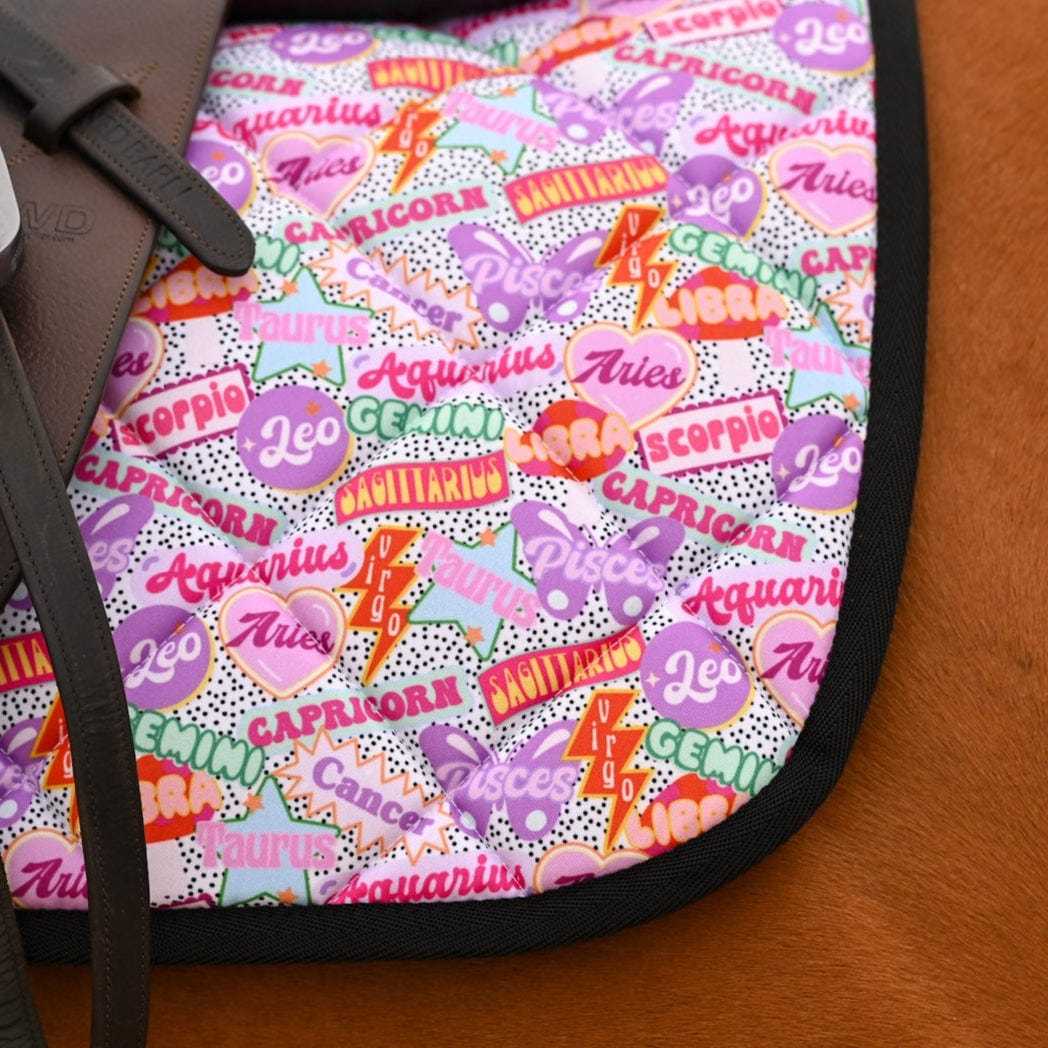Dreamers & Schemers Sun Signs Saddle Pad – patterned saddle pad, equestrian gift, horseback riding gear from Dreamers & Schemers Saddle Pads