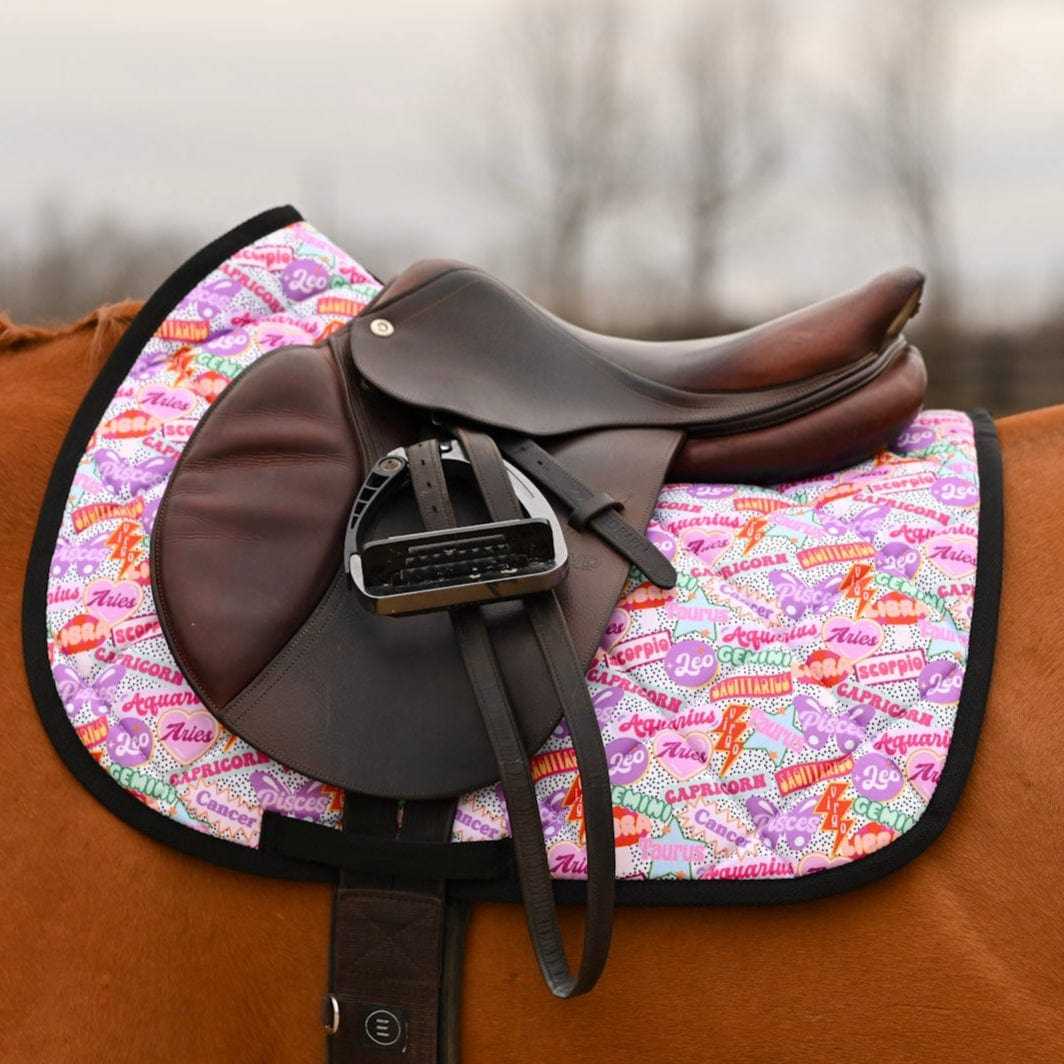 Dreamers & Schemers Sun Signs Saddle Pad – patterned saddle pad, equestrian gift, horseback riding gear from Dreamers & Schemers Saddle Pads