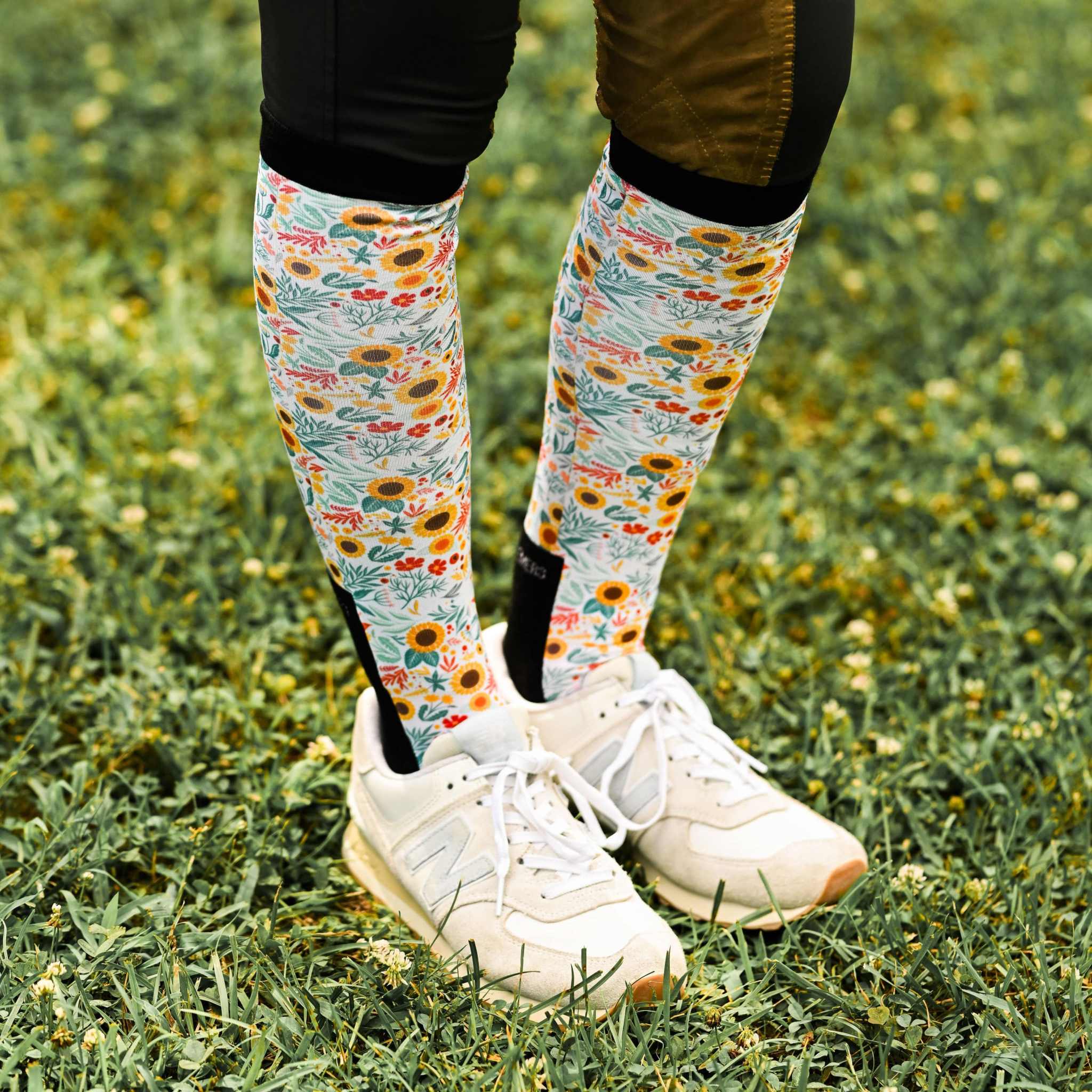 dreamers & schemers Pair & A Spare Sunflower Fields Pair & A Spare Socks equestrian boot socks boot socks thin socks riding socks pattern socks tall socks funny socks knee high socks horse socks horse show socks