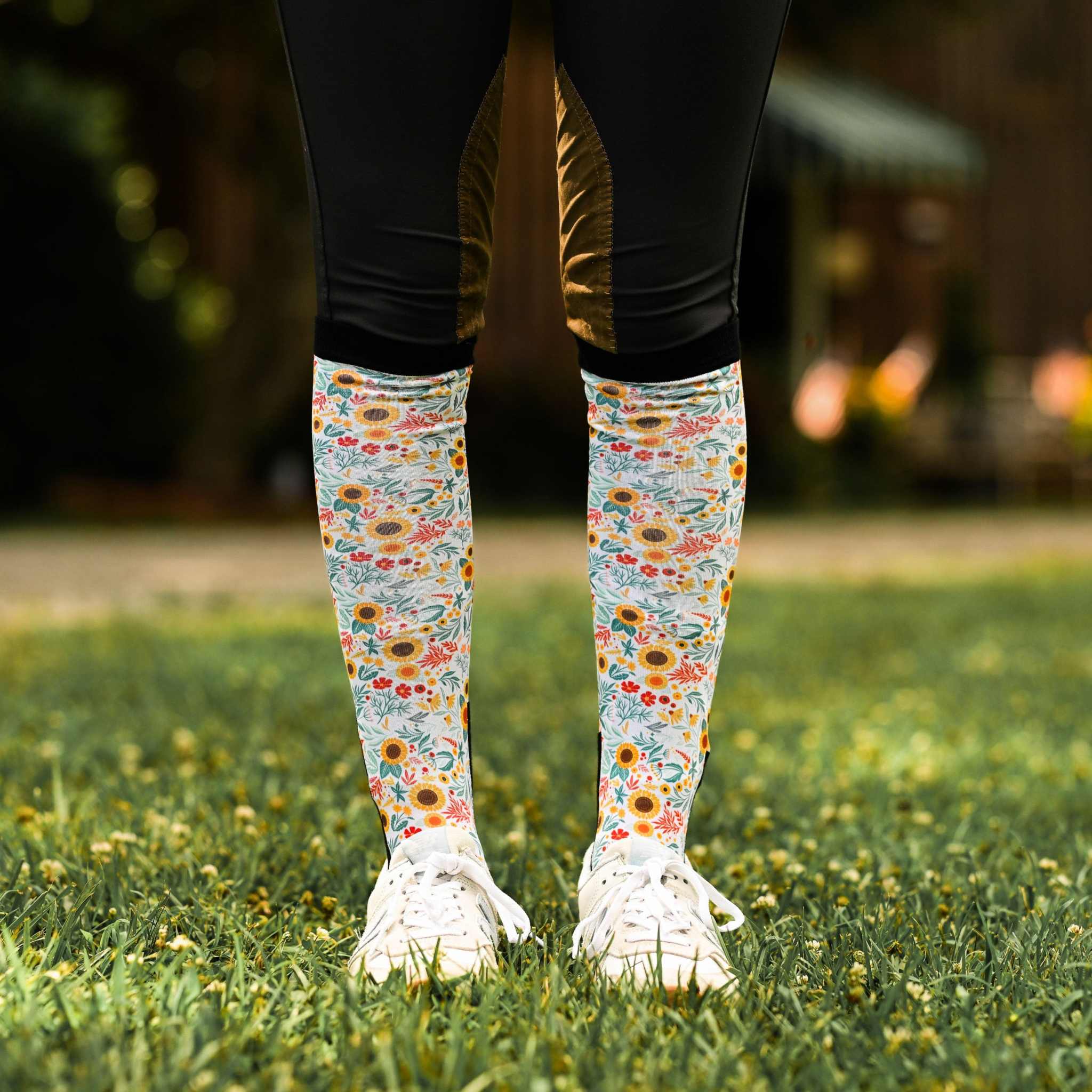 dreamers & schemers Pair & A Spare Sunflower Fields Pair & A Spare Socks equestrian boot socks boot socks thin socks riding socks pattern socks tall socks funny socks knee high socks horse socks horse show socks