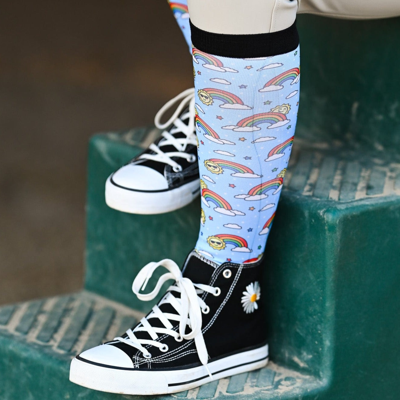 dreamers & schemers Pair & A Spare Sunshiny Day Pair & a Spare equestrian boot socks boot socks thin socks riding socks pattern socks tall socks funny socks knee high socks horse socks horse show socks