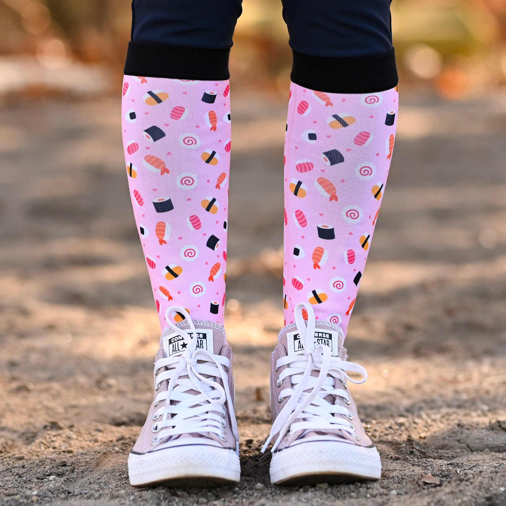 dreamers & schemers Pair & A Spare Sushi-O-Clock Pair & a Spare Socks equestrian boot socks boot socks thin socks riding socks pattern socks tall socks funny socks knee high socks horse socks horse show socks