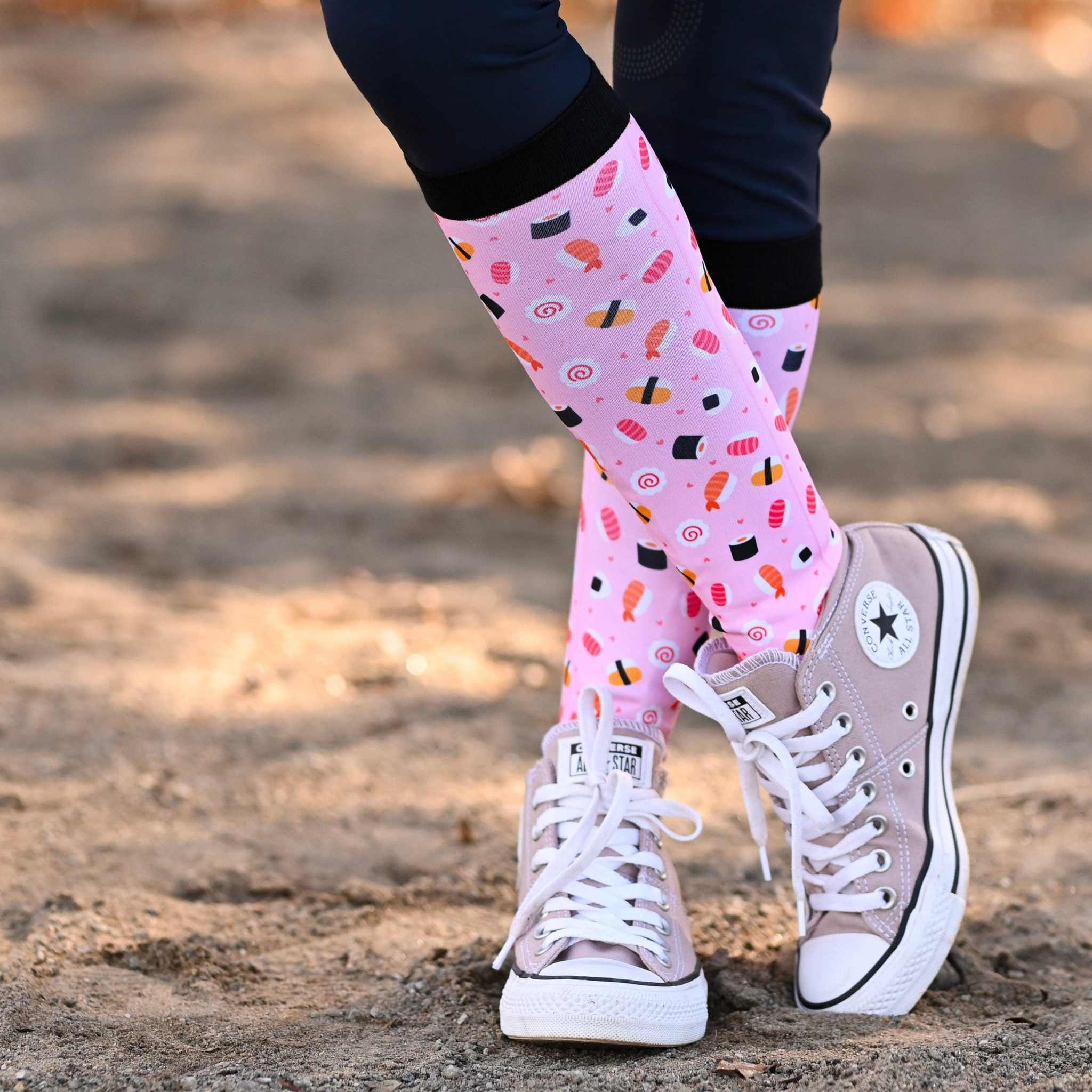 dreamers & schemers Pair & A Spare Sushi-O-Clock Pair & a Spare Socks equestrian boot socks boot socks thin socks riding socks pattern socks tall socks funny socks knee high socks horse socks horse show socks