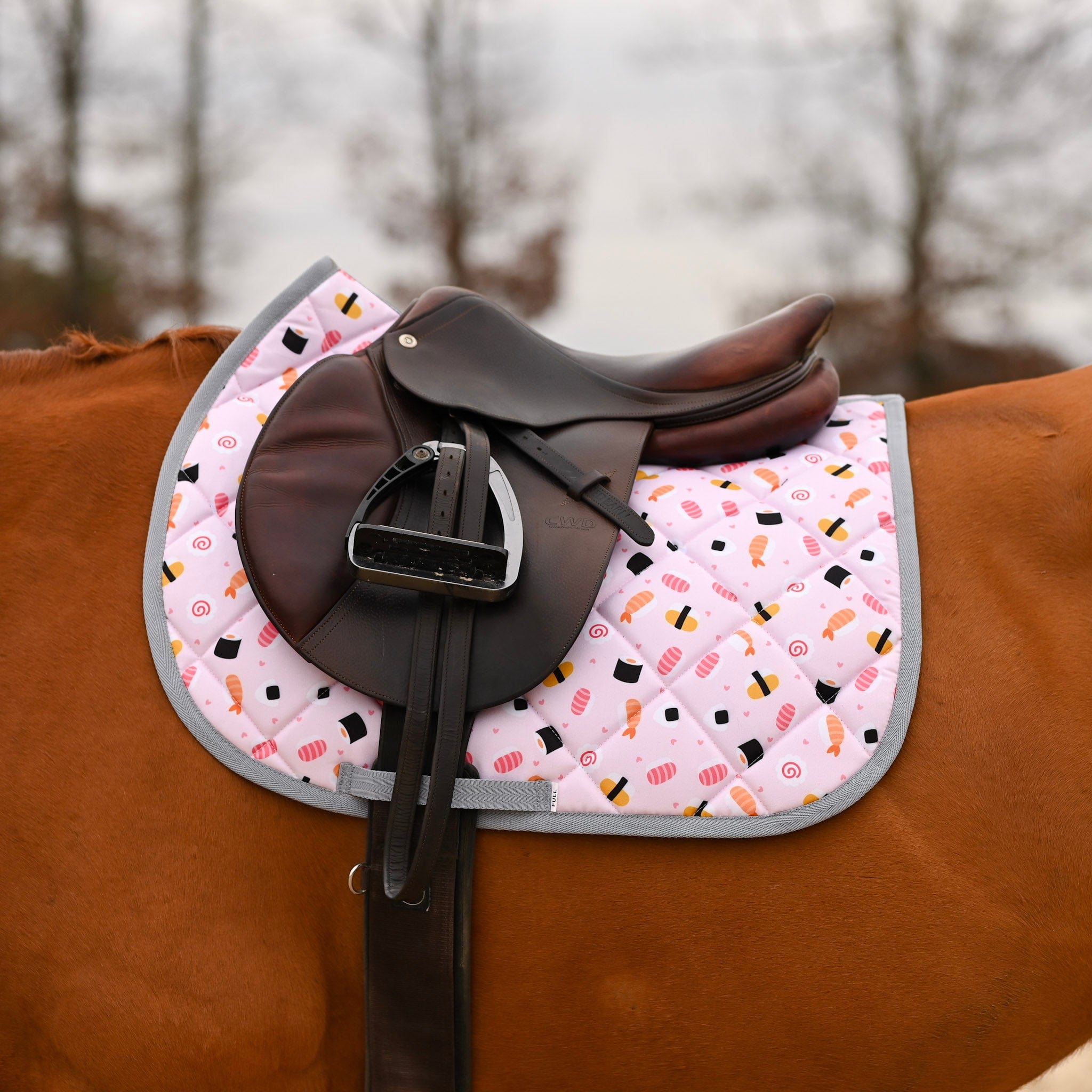 dreamers & schemers Saddle Pad Sushi O Clock Saddle Pad equestrian boot socks boot socks thin socks riding socks pattern socks tall socks funny socks knee high socks horse socks horse show socks