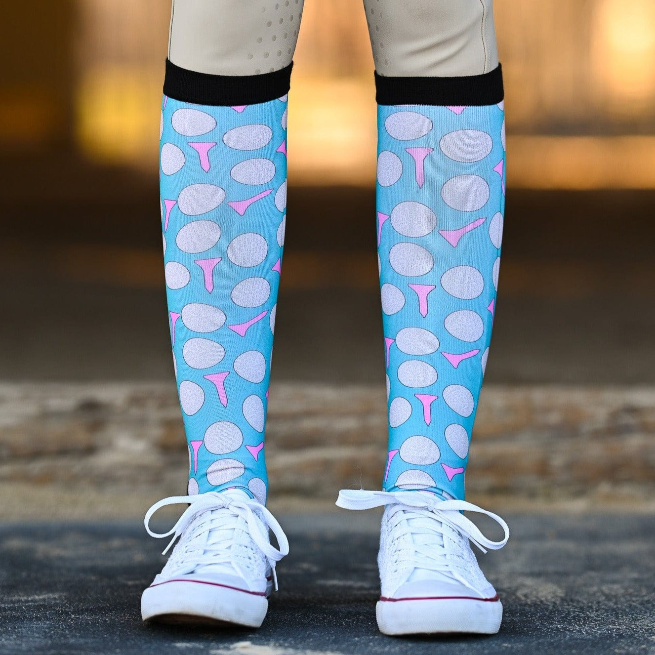 dreamers & schemers Pair & A Spare Tee'd Off Pair & a Spare equestrian boot socks boot socks thin socks riding socks pattern socks tall socks funny socks knee high socks horse socks horse show socks