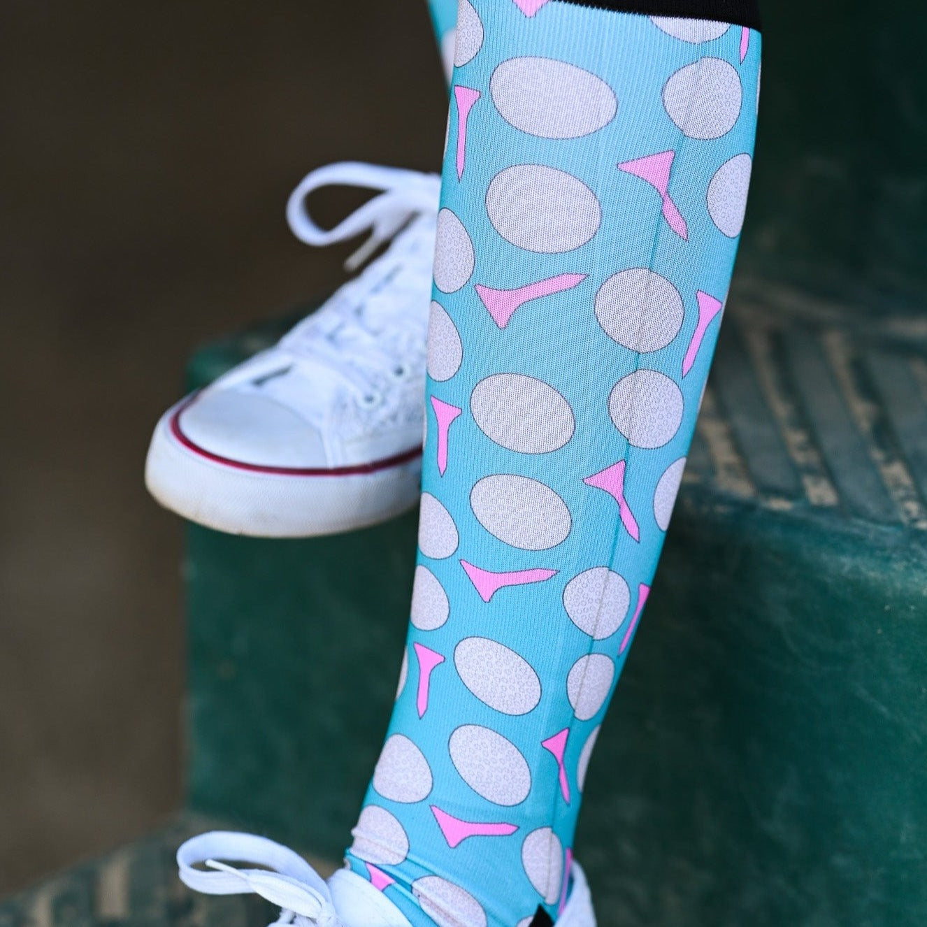 dreamers & schemers Pair & A Spare Tee'd Off Pair & a Spare equestrian boot socks boot socks thin socks riding socks pattern socks tall socks funny socks knee high socks horse socks horse show socks