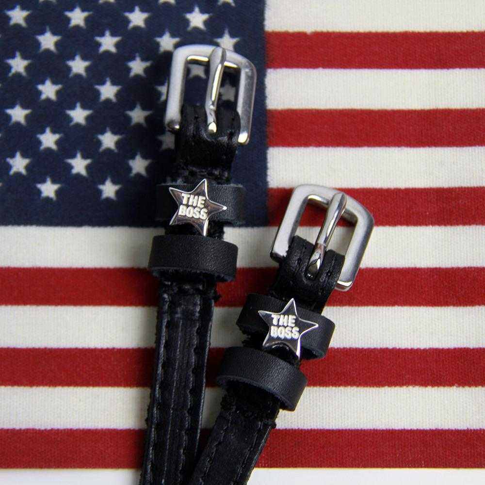 ManeJane Black Spur Straps Boss Star Silver Spur Straps equestrian boot socks boot socks thin socks riding socks pattern socks tall socks funny socks knee high socks horse socks horse show socks