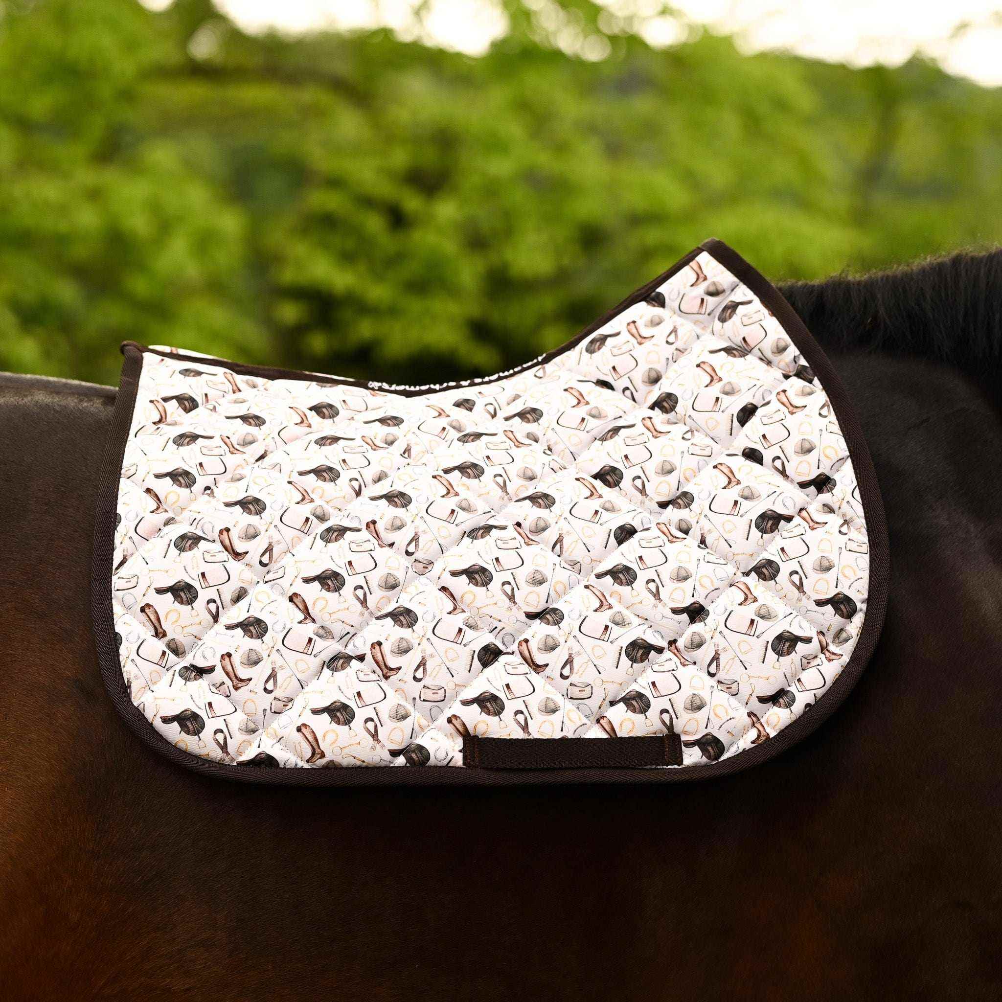 Dreamers & Schemers The Hunt Saddle Pad – patterned saddle pad, equestrian gift, horseback riding gear from Dreamers & Schemers Saddle Pads