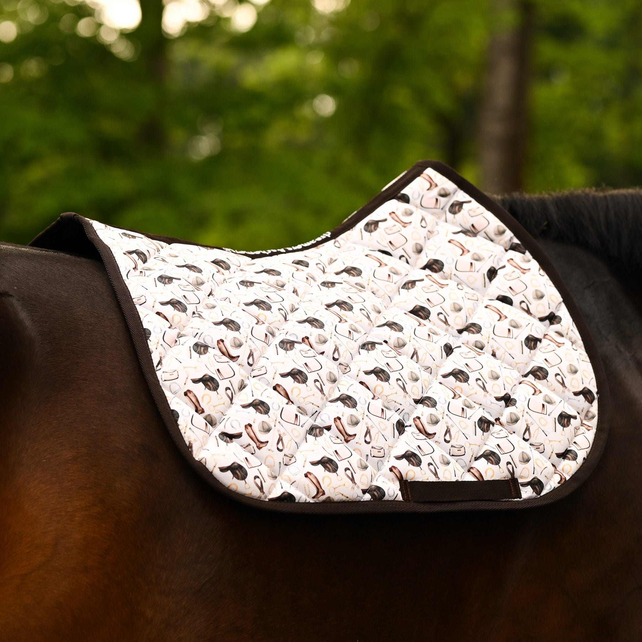 Dreamers & Schemers The Hunt Saddle Pad – patterned saddle pad, equestrian gift, horseback riding gear from Dreamers & Schemers Saddle Pads