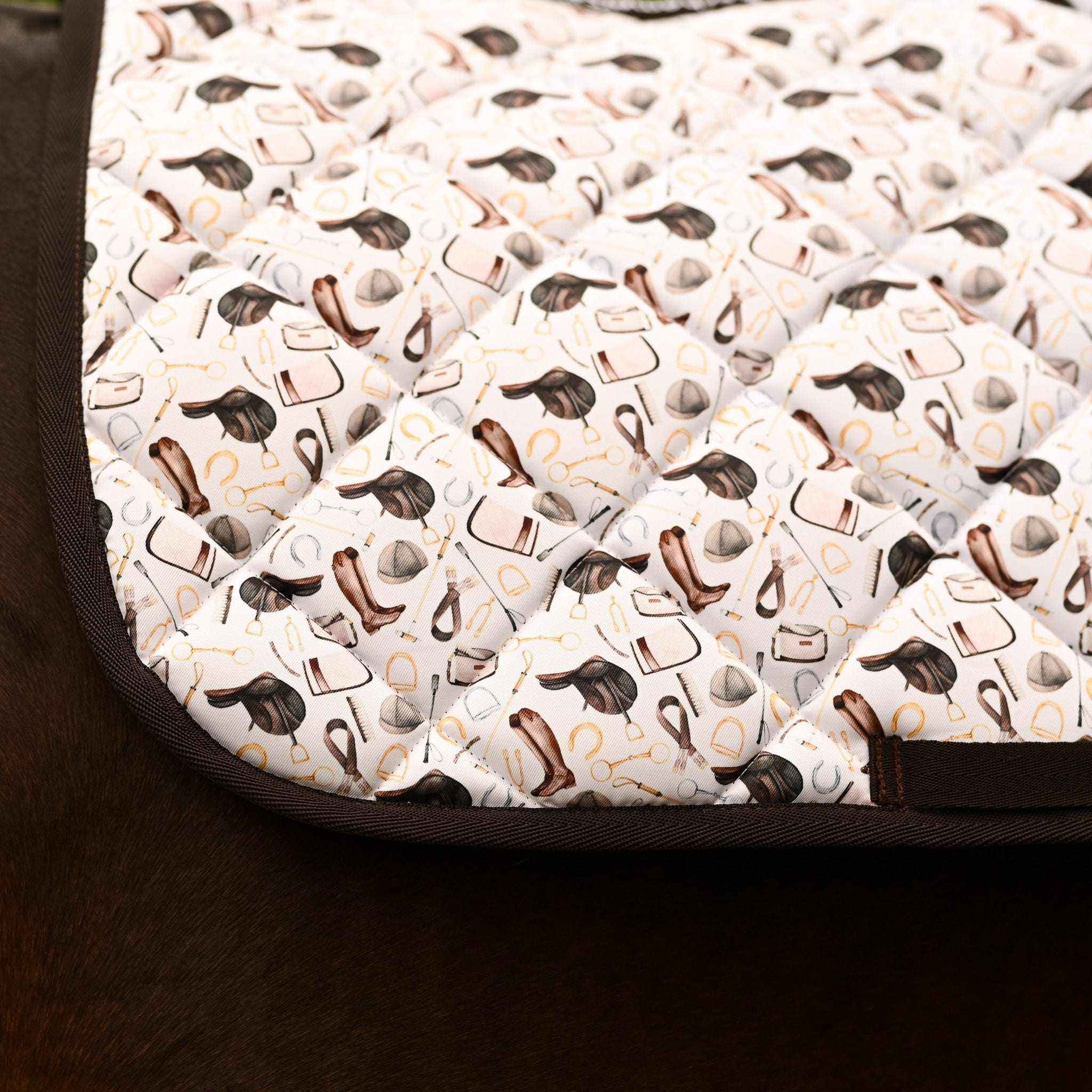 Dreamers & Schemers The Hunt Saddle Pad – patterned saddle pad, equestrian gift, horseback riding gear from Dreamers & Schemers Saddle Pads