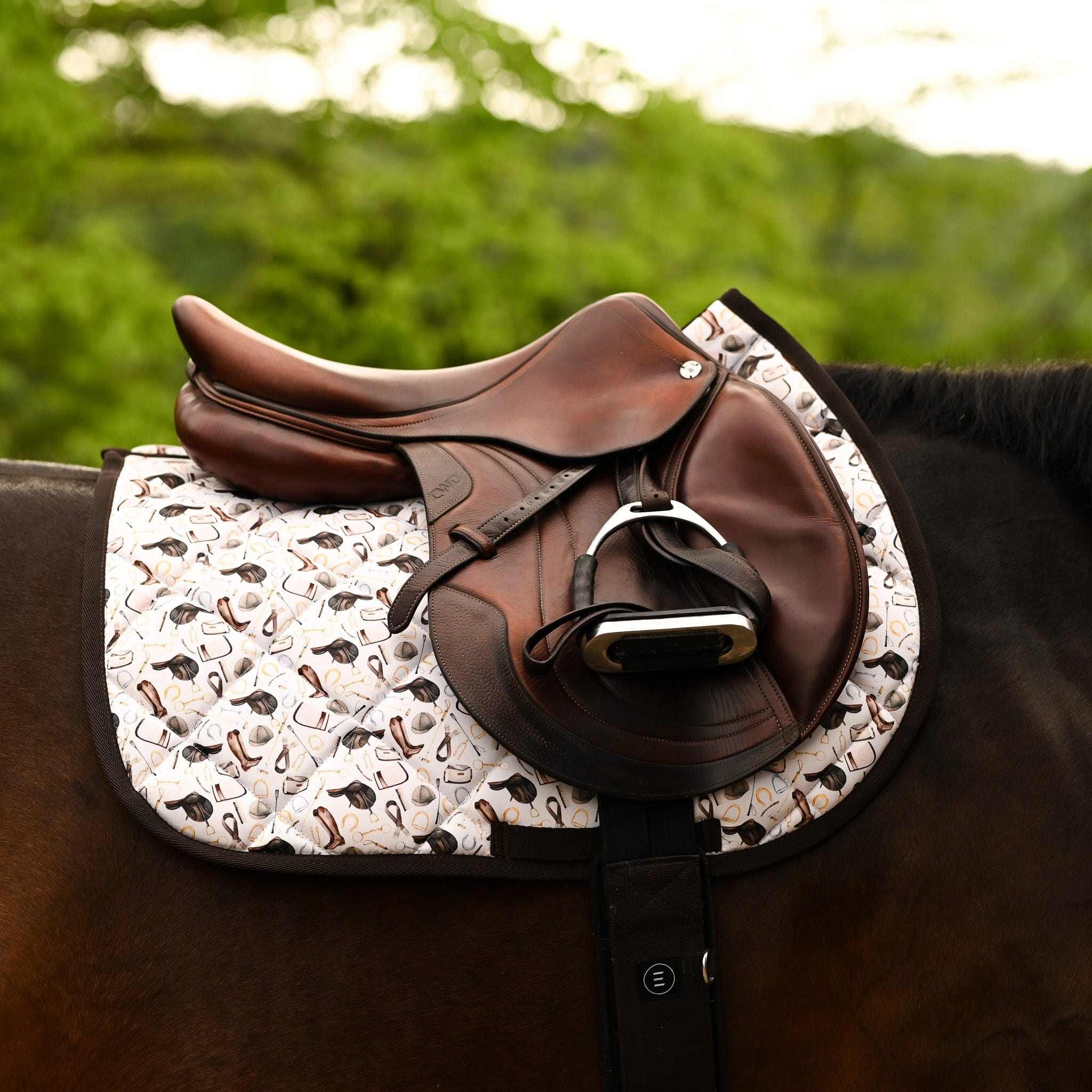 Dreamers & Schemers The Hunt Saddle Pad – patterned saddle pad, equestrian gift, horseback riding gear from Dreamers & Schemers Saddle Pads