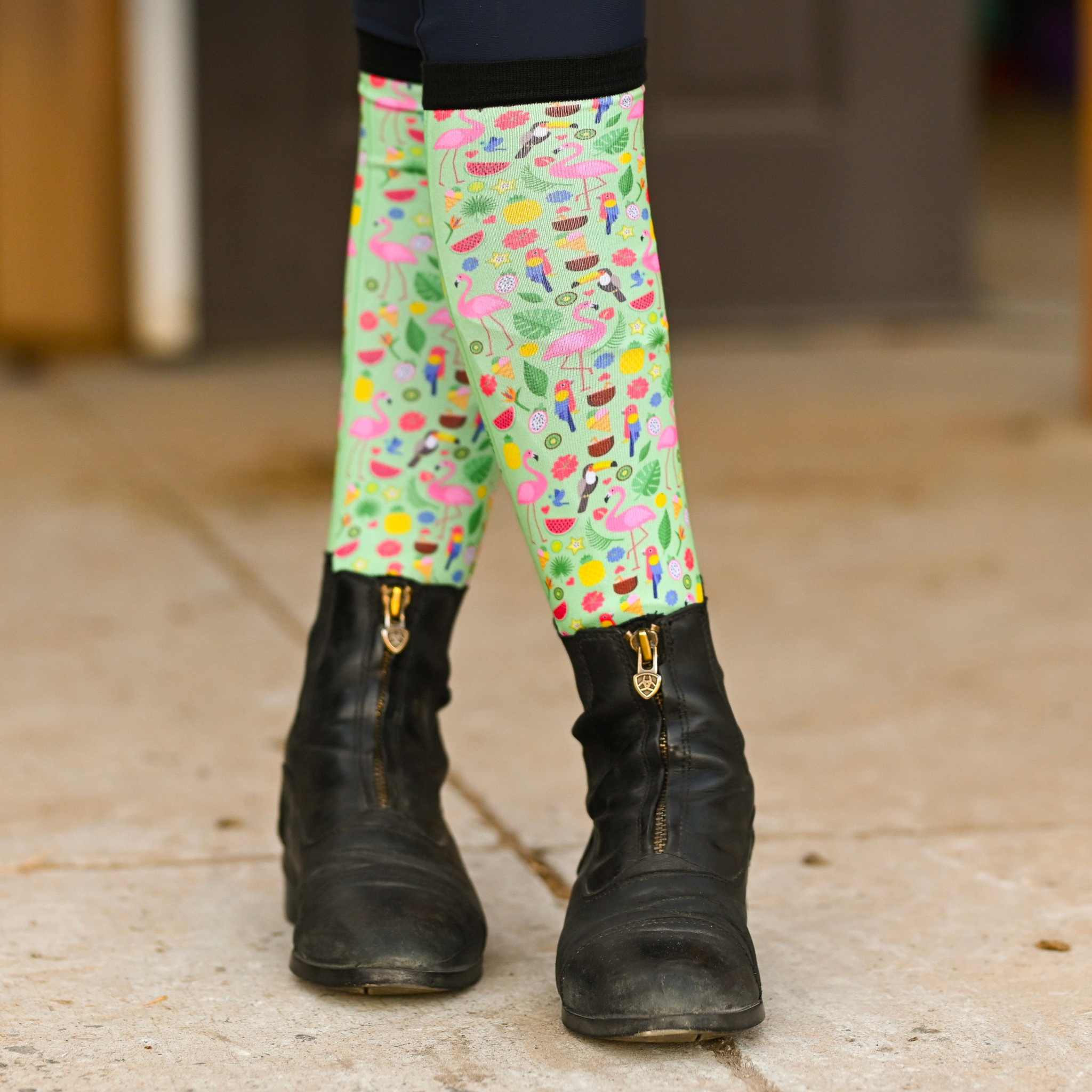 dreamers & schemers Youth Pair & a Spare Tropic Like it's Hot Youth Pair & a Spare Socks equestrian boot socks boot socks thin socks riding socks pattern socks tall socks funny socks knee high socks horse socks horse show socks