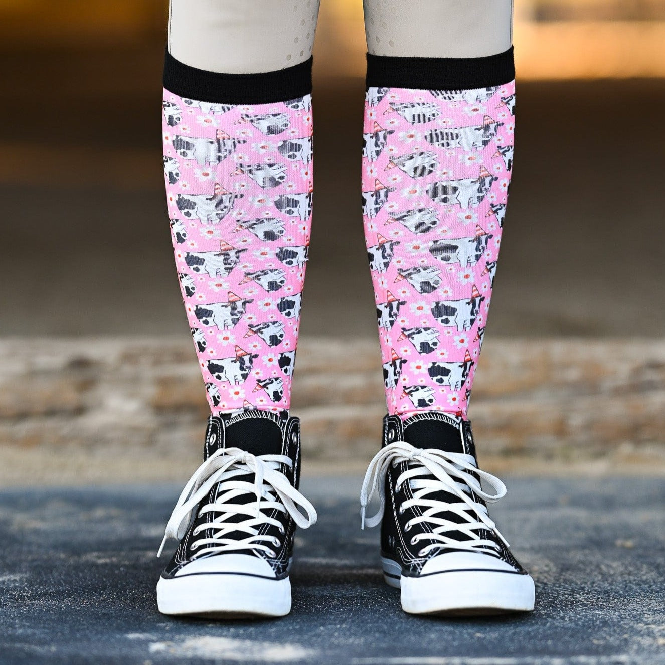 dreamers & schemers Pair & A Spare Udder Chaos Pair & a Spare equestrian boot socks boot socks thin socks riding socks pattern socks tall socks funny socks knee high socks horse socks horse show socks