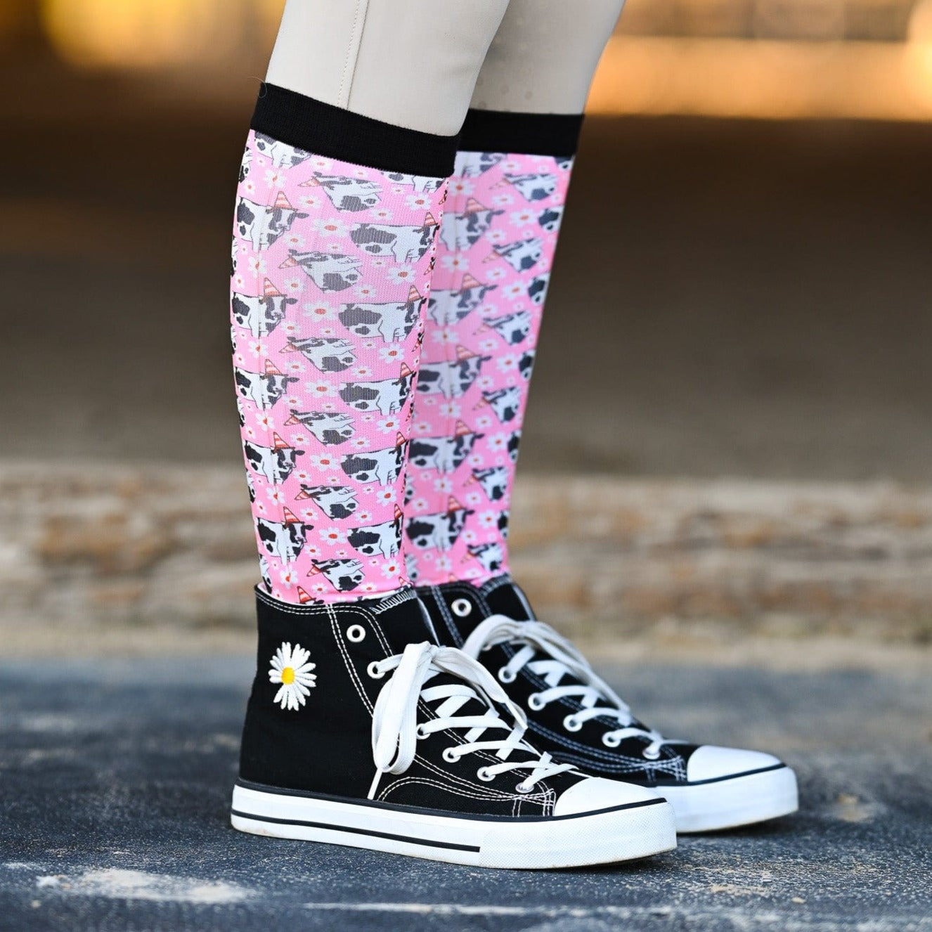 dreamers & schemers Pair & A Spare Udder Chaos Pair & a Spare equestrian boot socks boot socks thin socks riding socks pattern socks tall socks funny socks knee high socks horse socks horse show socks