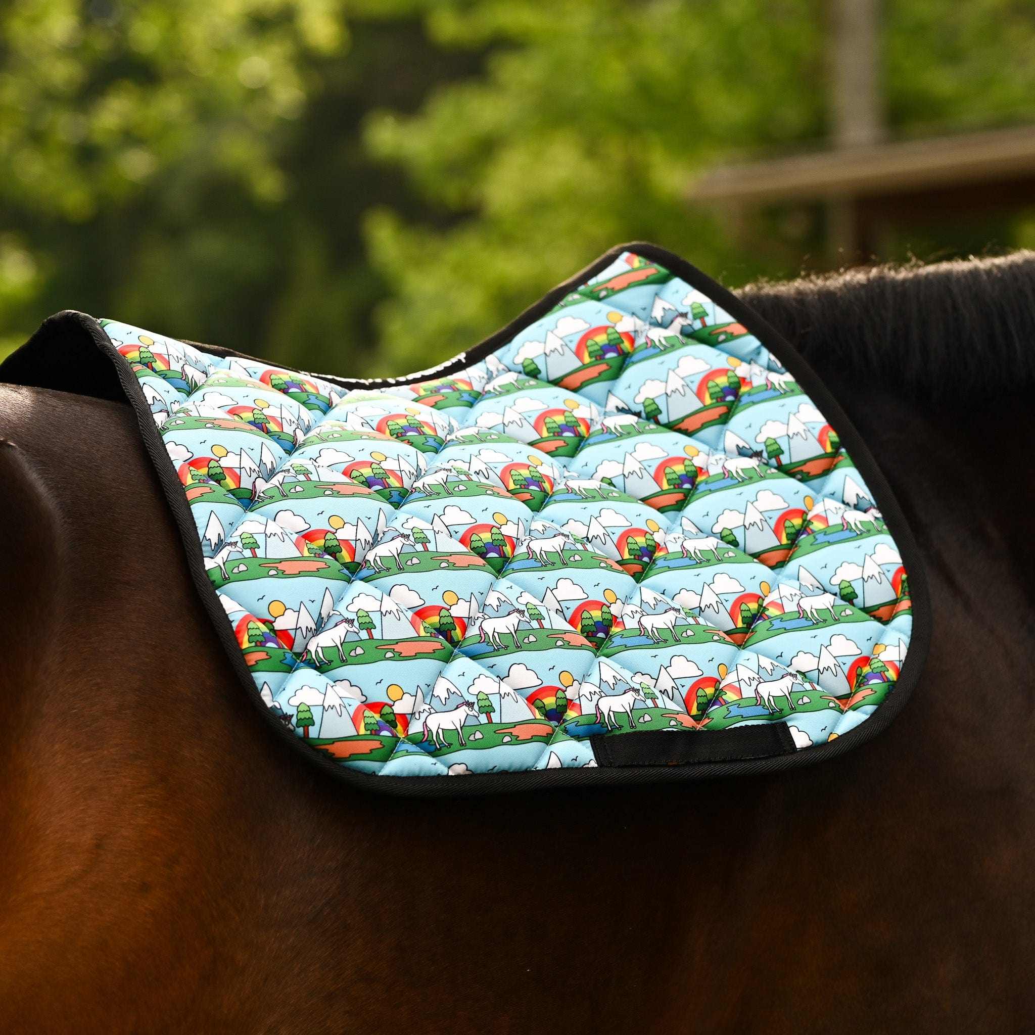 Dreamers & Schemers Unicorn Strut Saddle Pad – patterned saddle pad, equestrian gift, horseback riding gear from Dreamers & Schemers Saddle Pads
