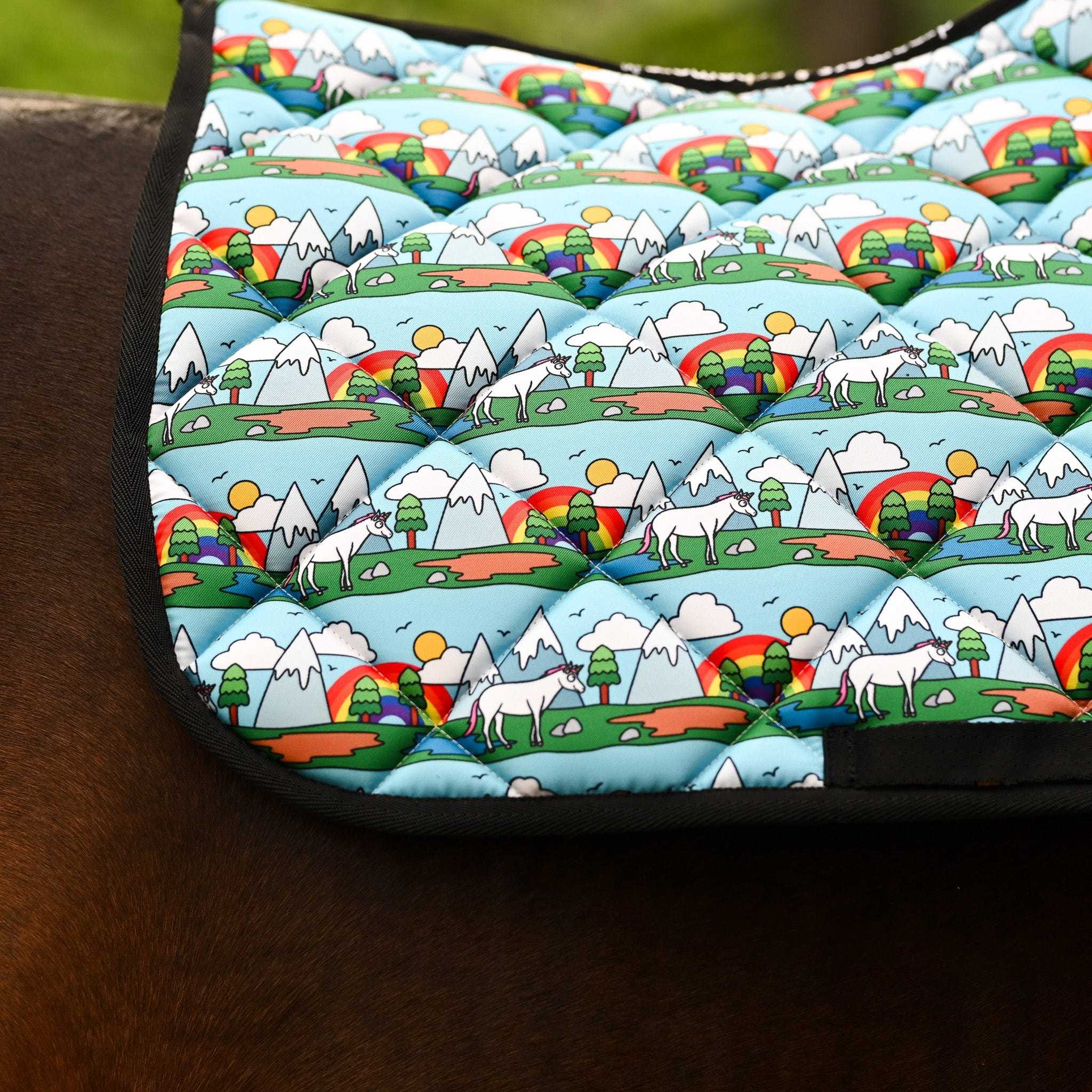 Dreamers & Schemers Unicorn Strut Saddle Pad – patterned saddle pad, equestrian gift, horseback riding gear from Dreamers & Schemers Saddle Pads
