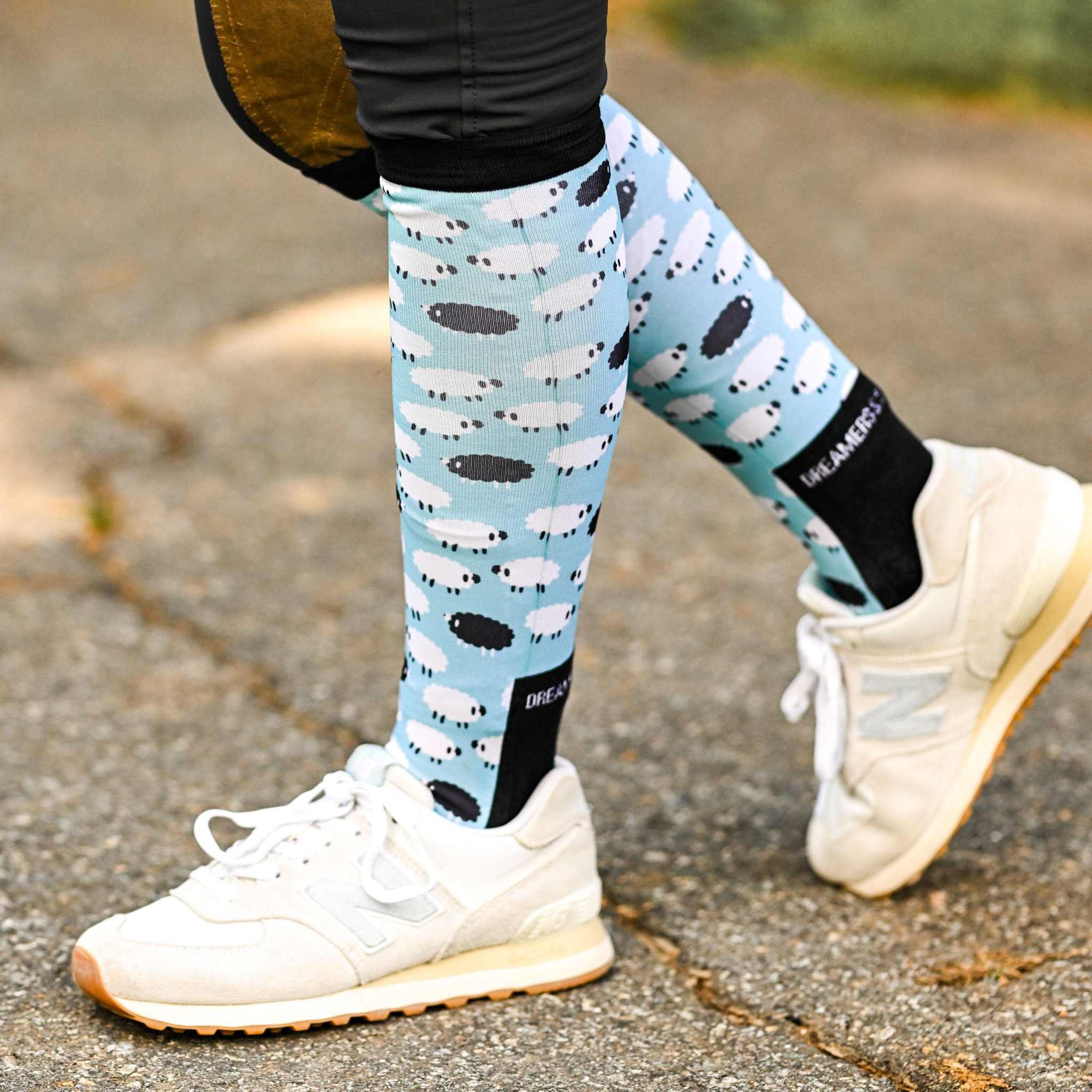 dreamers & schemers Pair & A Spare Who's a Black Sheep Pair & A Spare Socks equestrian boot socks boot socks thin socks riding socks pattern socks tall socks funny socks knee high socks horse socks horse show socks