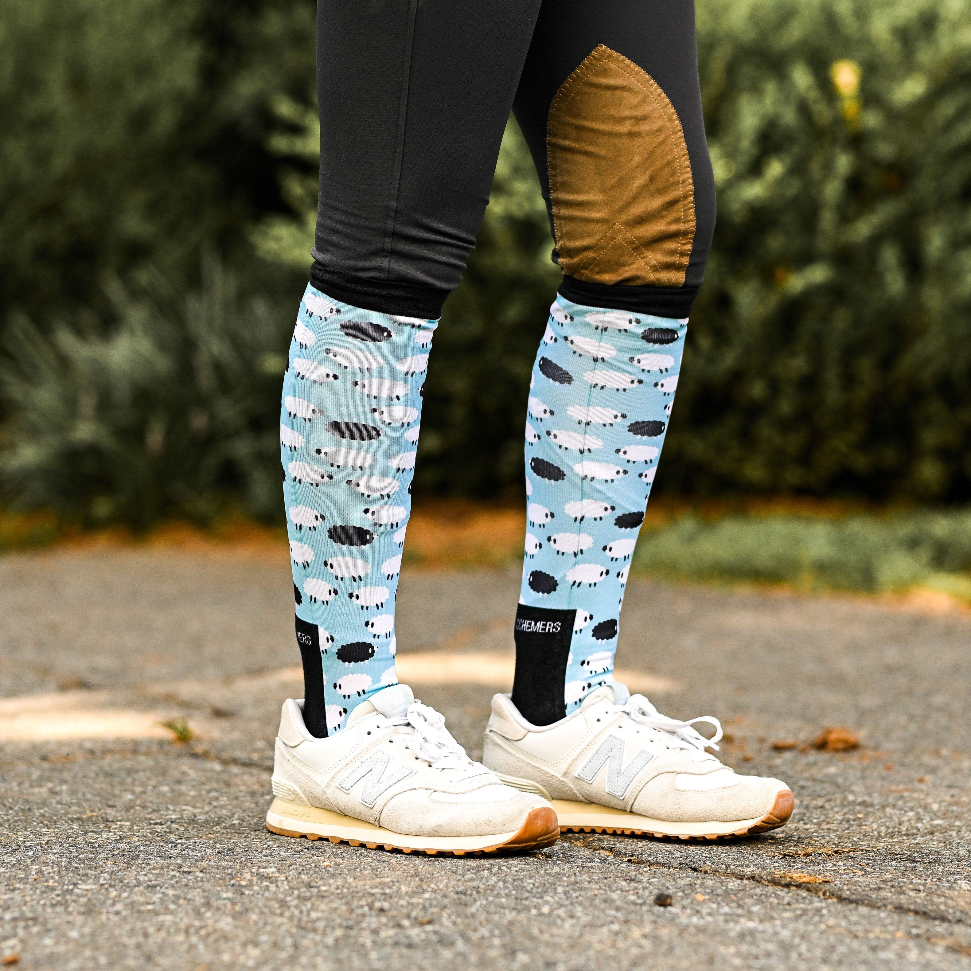 dreamers & schemers Pair & A Spare Who's a Black Sheep Pair & A Spare Socks equestrian boot socks boot socks thin socks riding socks pattern socks tall socks funny socks knee high socks horse socks horse show socks