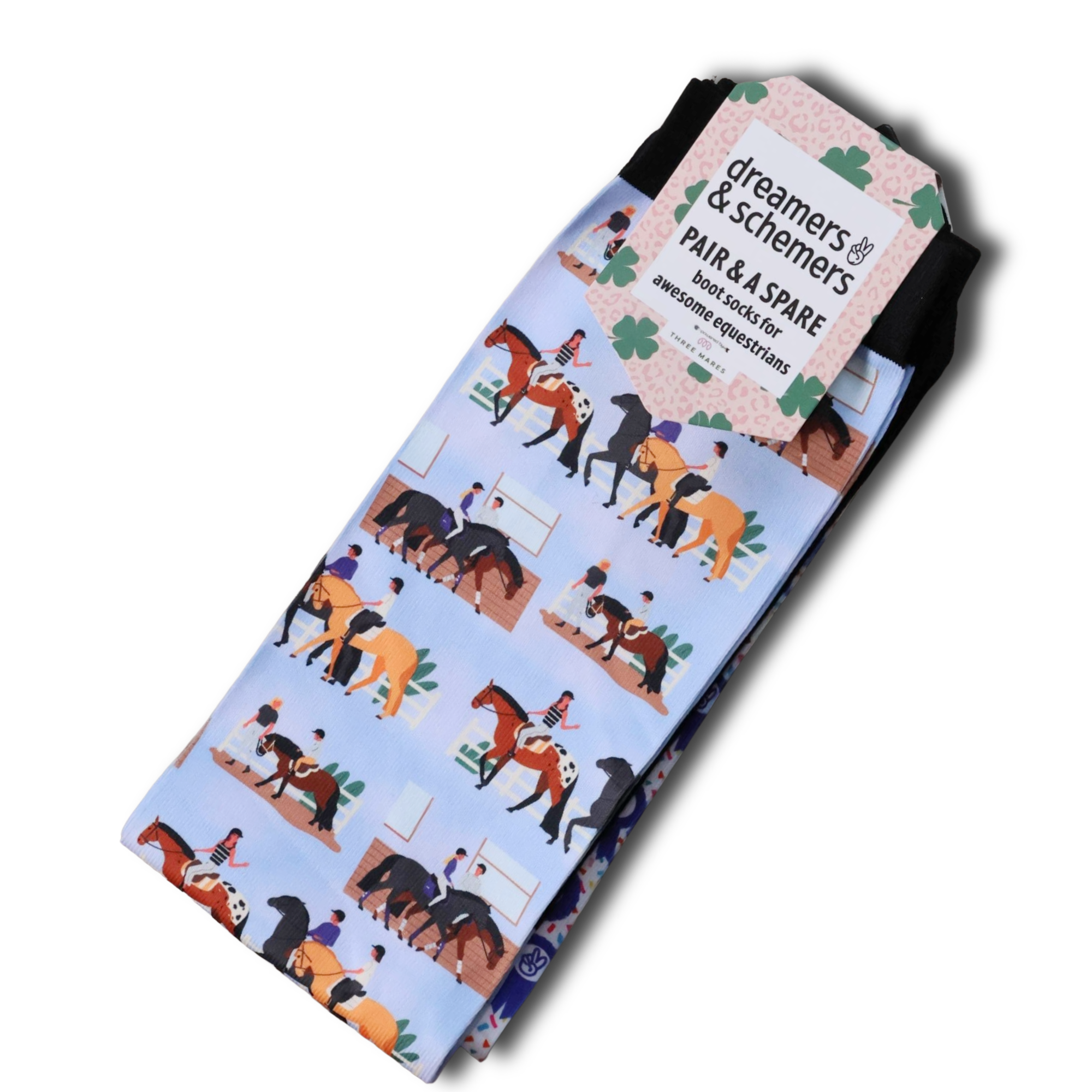 Yap O'Clock Pair & a Spare equestrian boot socks with talking yapping dog, by Dreamers & Schemers