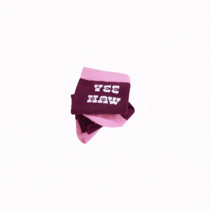dreamers & schemers Crew Socks Pink Yee Haw Crew Socks equestrian boot socks boot socks thin socks riding socks pattern socks tall socks funny socks knee high socks horse socks horse show socks