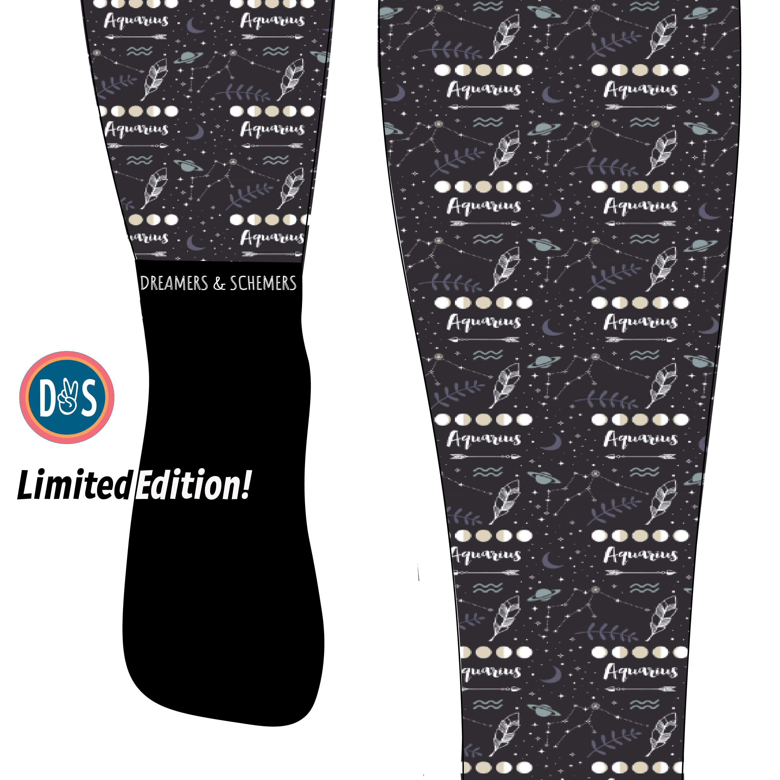 D&S LIMITED EDITION Limited Edition Zodiac Aquarius Limited Edition Socks equestrian boot socks boot socks thin socks riding socks pattern socks tall socks funny socks knee high socks horse socks horse show socks