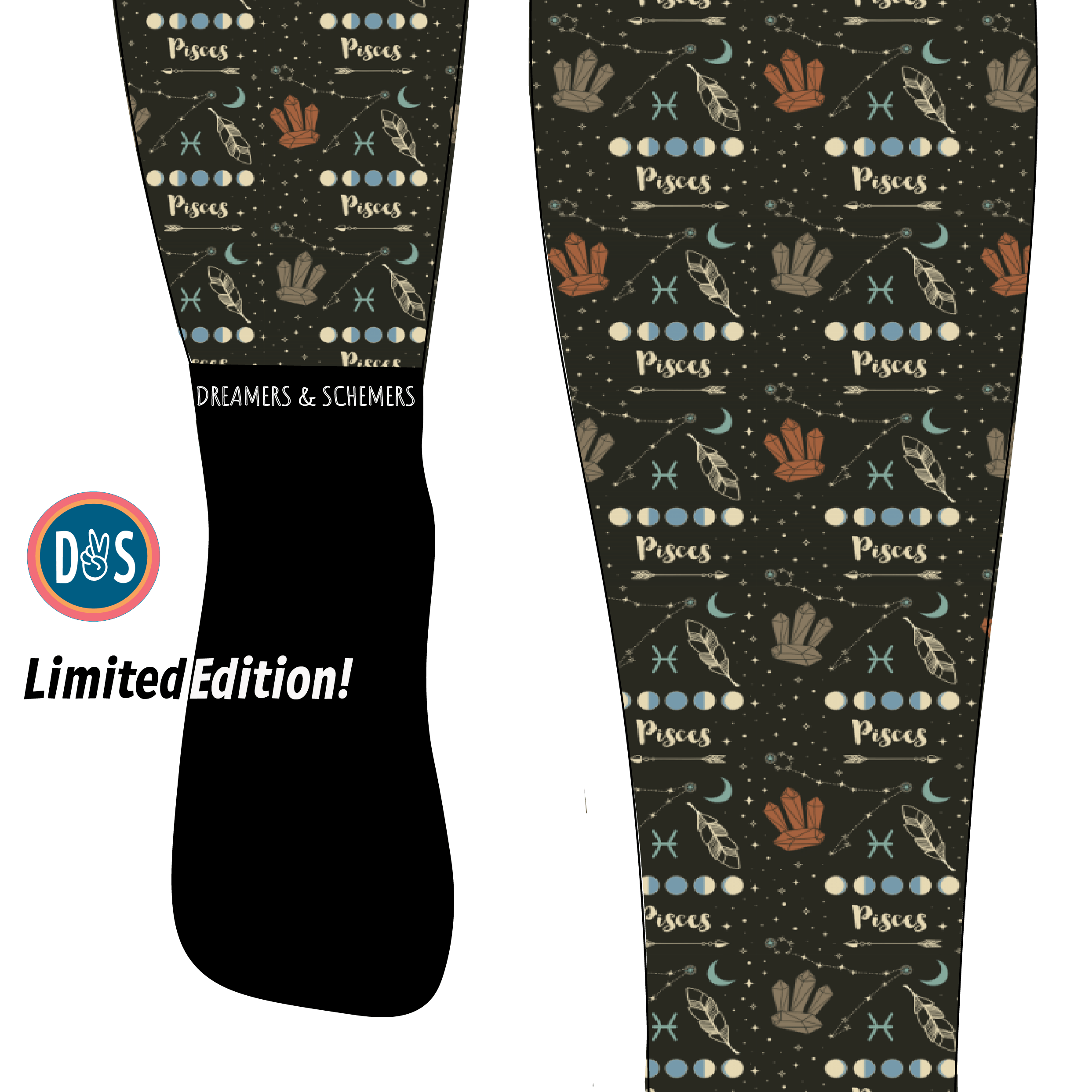 D&S LIMITED EDITION Limited Edition Zodiac Pisces Limited Edition Socks equestrian boot socks boot socks thin socks riding socks pattern socks tall socks funny socks knee high socks horse socks horse show socks