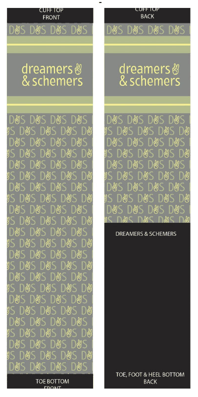 Large Logo, Double Stripe Border, Logo Repeating All Over